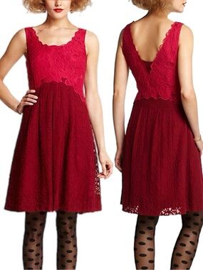 Anthropologie Moulinette Sours Carmindy Lace Fit & Flare Dress Size 2